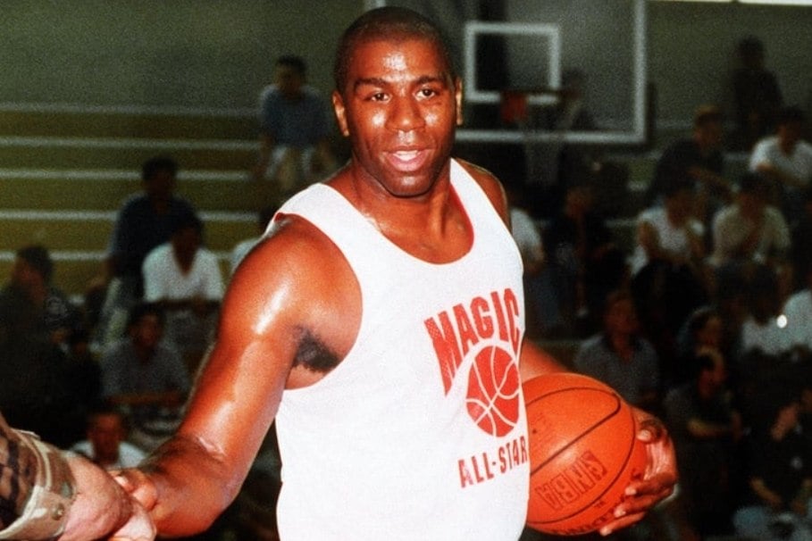 Magic Johnson at at Colier gym Yongsan in1997